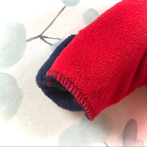 Baby GAP Red & Blue Fleece Newborn Sleeper Sleepsack Reversible Winter Bunting - Picture 5 of 11